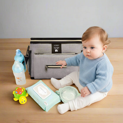 bébé biberon sac a langer éléphant gris