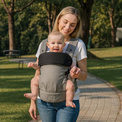 bebe maman balade porte bebe physiologique gris