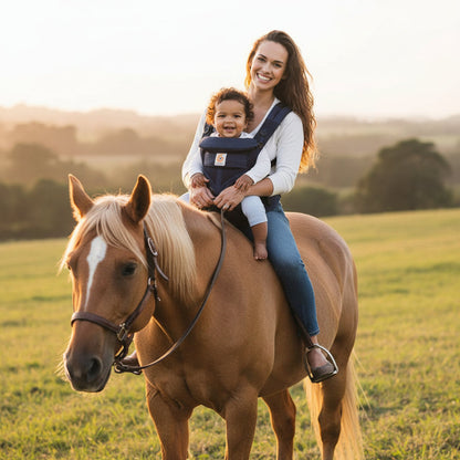 bébé maman cheval porte bebe bleu marine