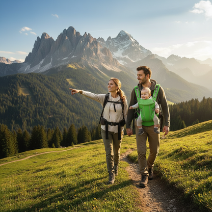 famille montagne porte bébé vertgranit