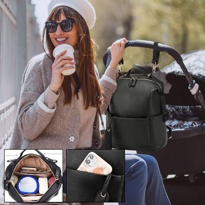 femme sac à langer noir balade