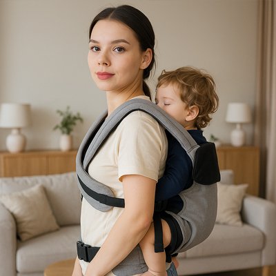 maman bebe dorsal porte bebe physiologique gris