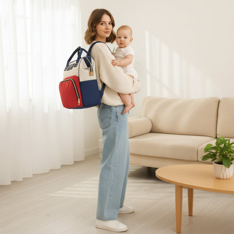 maman bebe salon sac a langer tricolore