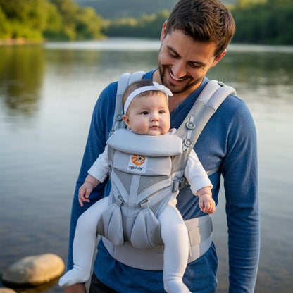 papa bebe decouverte porte bebe gris souris