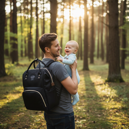 papa bebe foret sac a langer noir