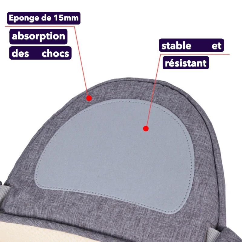 porte bebe gris eponge
