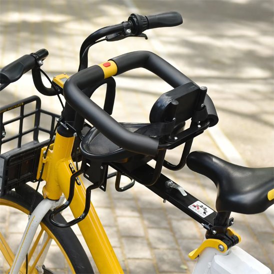 Porte bebe velo vue arriere noir carbone