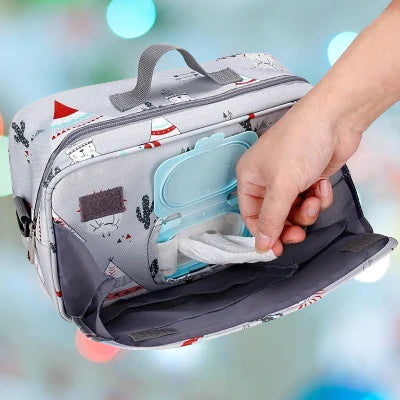 prend mouchoir sac a langer cactus gris