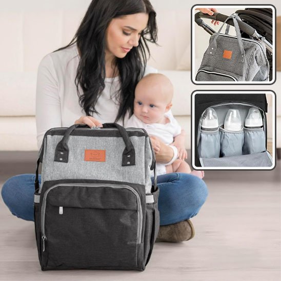 Sac a langer gris deux tons