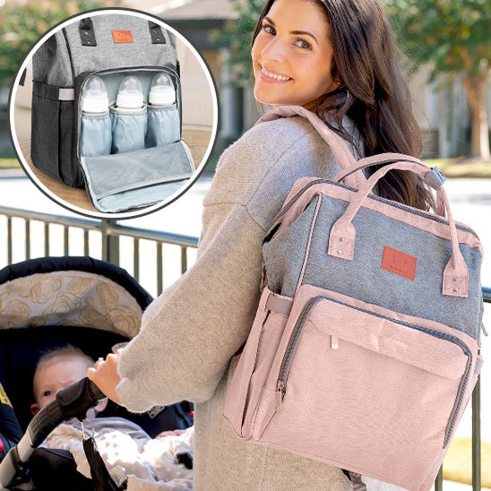 Sac a langer gris magenta
