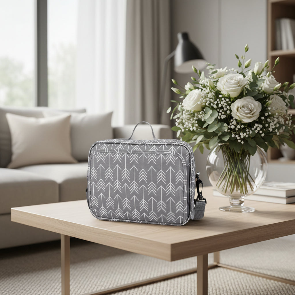 salon sac a langer fleches gris