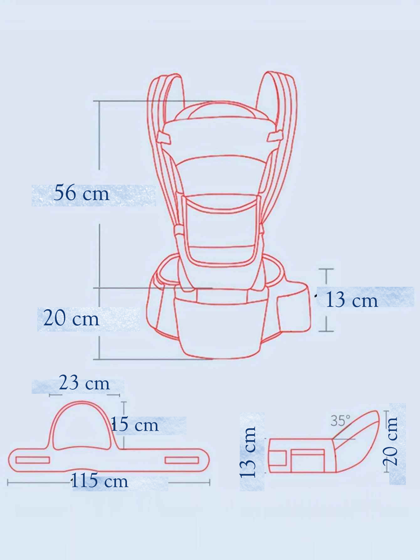shema dimension porte bebe physiologique